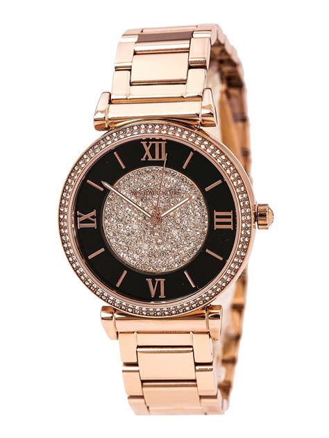 Women's Rose Gold Michael Kors Catlin Pave Crystal Watch 